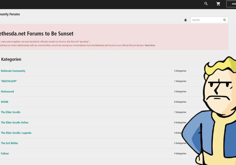 Bethesda schließt demnächst die Nutzer-Foren